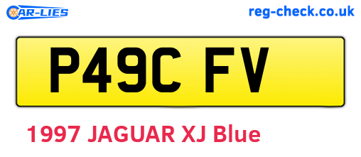 P49CFV are the vehicle registration plates.