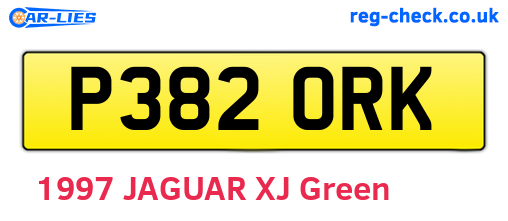 P382ORK are the vehicle registration plates.