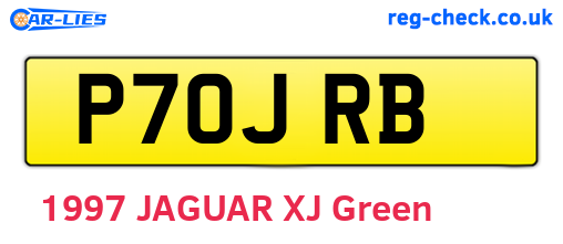 P70JRB are the vehicle registration plates.