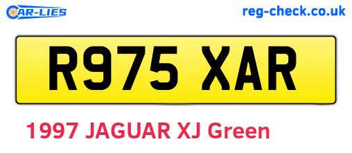 R975XAR are the vehicle registration plates.