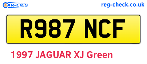 R987NCF are the vehicle registration plates.