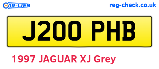 J200PHB are the vehicle registration plates.