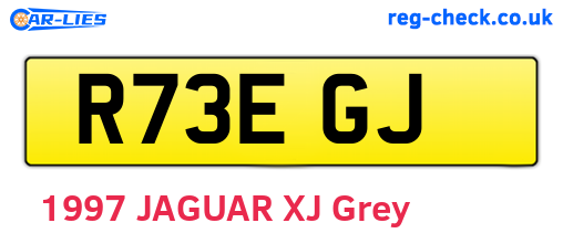 R73EGJ are the vehicle registration plates.