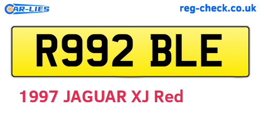R992BLE are the vehicle registration plates.