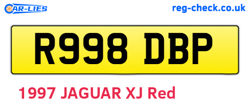 R998DBP are the vehicle registration plates.