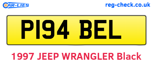 P194BEL are the vehicle registration plates.