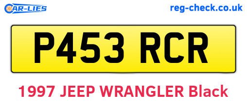 P453RCR are the vehicle registration plates.