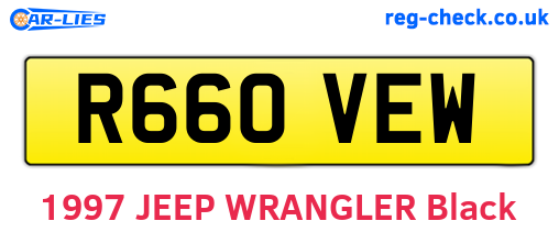 R660VEW are the vehicle registration plates.