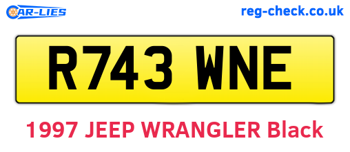R743WNE are the vehicle registration plates.