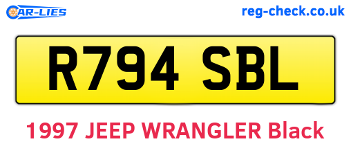 R794SBL are the vehicle registration plates.