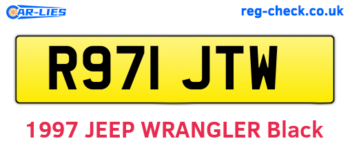 R971JTW are the vehicle registration plates.