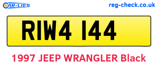 RIW4144 are the vehicle registration plates.
