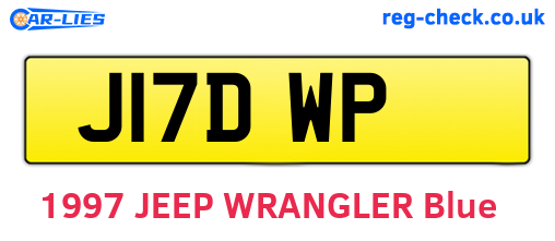 J17DWP are the vehicle registration plates.