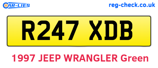 R247XDB are the vehicle registration plates.