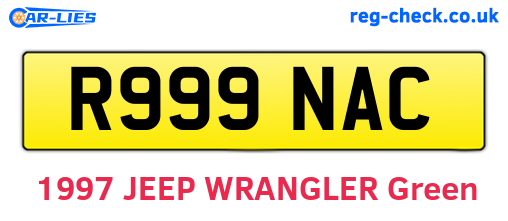 R999NAC are the vehicle registration plates.