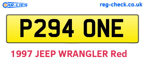 P294ONE are the vehicle registration plates.