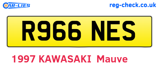 R966NES are the vehicle registration plates.