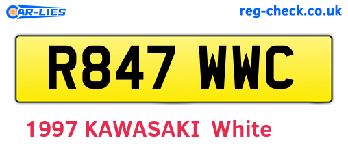 R847WWC are the vehicle registration plates.