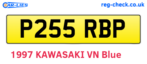 P255RBP are the vehicle registration plates.