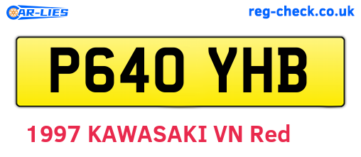 P640YHB are the vehicle registration plates.