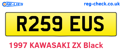 R259EUS are the vehicle registration plates.