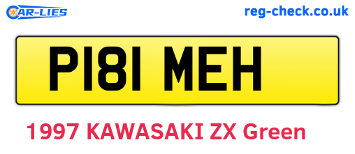 P181MEH are the vehicle registration plates.