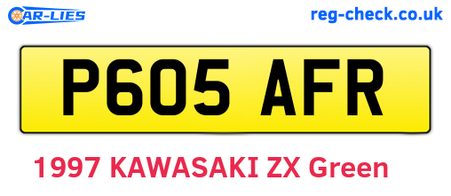 P605AFR are the vehicle registration plates.