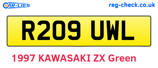 R209UWL are the vehicle registration plates.