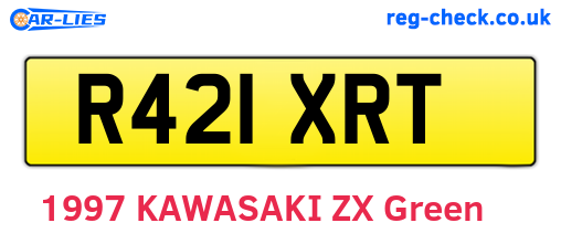 R421XRT are the vehicle registration plates.