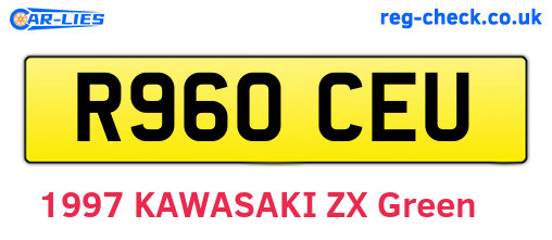 R960CEU are the vehicle registration plates.