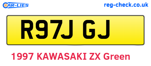 R97JGJ are the vehicle registration plates.