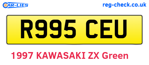 R995CEU are the vehicle registration plates.