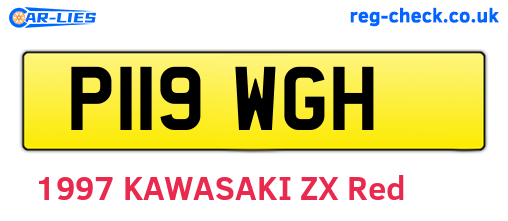 P119WGH are the vehicle registration plates.
