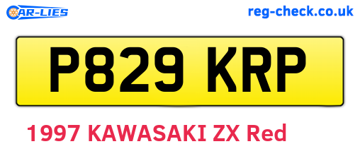 P829KRP are the vehicle registration plates.