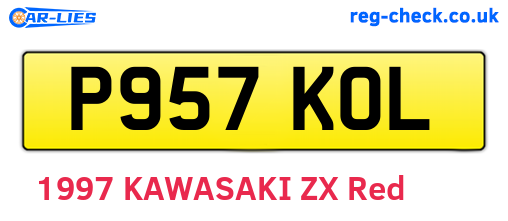 P957KOL are the vehicle registration plates.