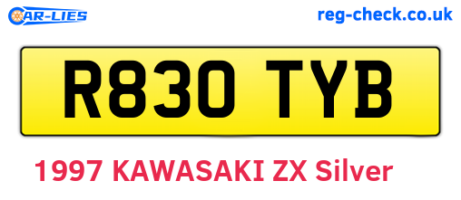 R830TYB are the vehicle registration plates.