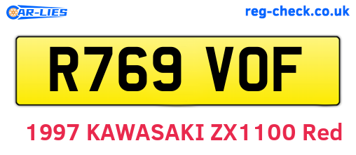 R769VOF are the vehicle registration plates.