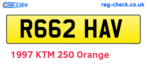 R662HAV are the vehicle registration plates.