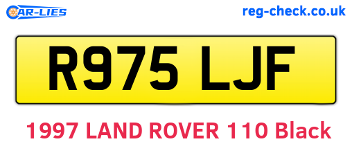 R975LJF are the vehicle registration plates.