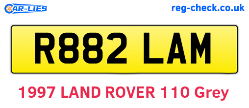 R882LAM are the vehicle registration plates.