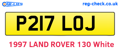 P217LOJ are the vehicle registration plates.