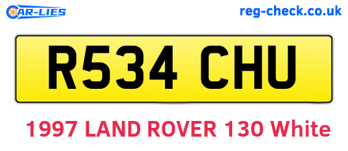 R534CHU are the vehicle registration plates.