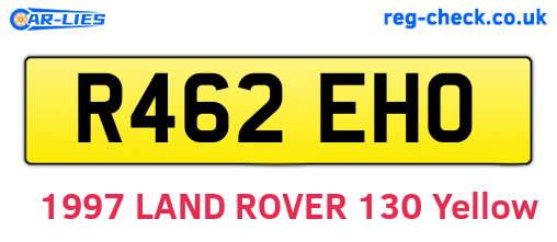 R462EHO are the vehicle registration plates.