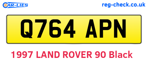 Q764APN are the vehicle registration plates.