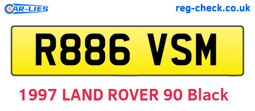 R886VSM are the vehicle registration plates.