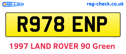 R978ENP are the vehicle registration plates.