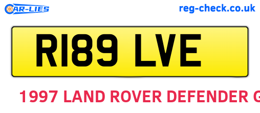 R189LVE are the vehicle registration plates.