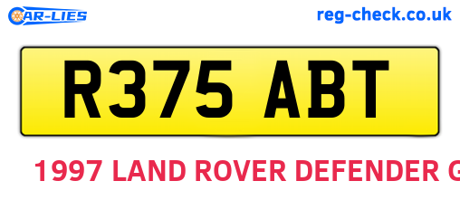 R375ABT are the vehicle registration plates.