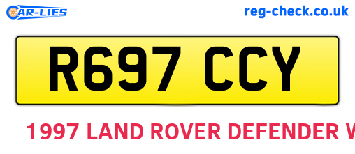 R697CCY are the vehicle registration plates.