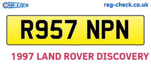 R957NPN are the vehicle registration plates.